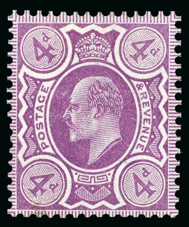Stamp of Great Britain » King Edward VII 1909 (19th March) 4d. violet, perforated colour trial