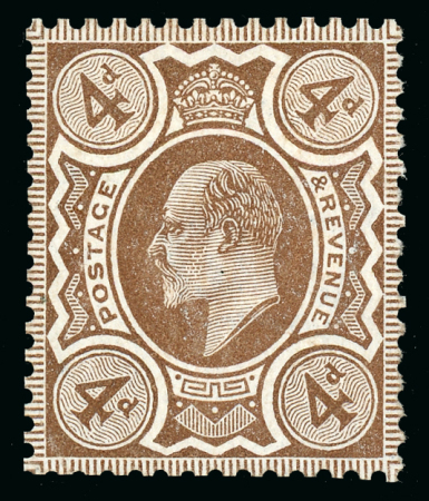 Stamp of Great Britain » King Edward VII 1909 (19th March) 4d. brown, perforated colour trial