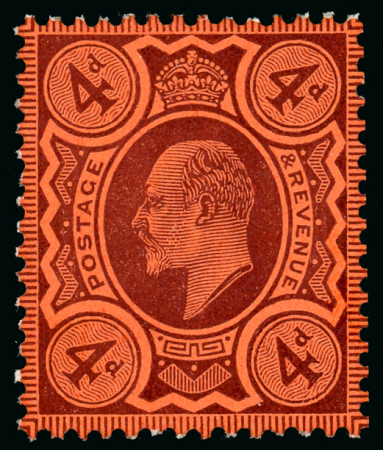 Stamp of Great Britain » King Edward VII 1909 (19th March) 4d. purple on orange, perforated
