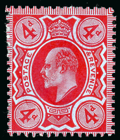 Stamp of Great Britain » King Edward VII 1909 (19th March) 4d. red on blue, perforated colour