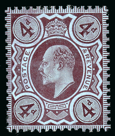 Stamp of Great Britain » King Edward VII 1909 (19th March) 4d. purple on blue, perforated colour