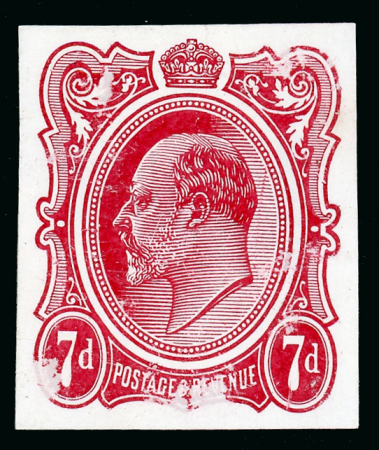 Stamp of Great Britain » King Edward VII Essay No. 2 stamp size in carmine-lake, on highly glazed