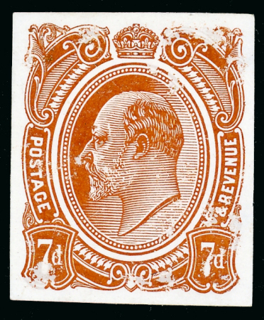 Stamp of Great Britain » King Edward VII Essay No. 3 stamp size in brown, on highly glazed paper;