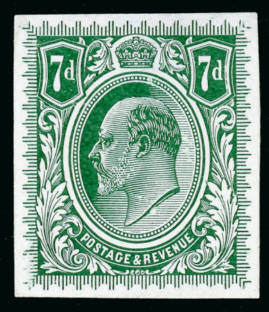 Stamp of Great Britain » King Edward VII Essay No. 5 stamp size in grey-green, on highly glazed