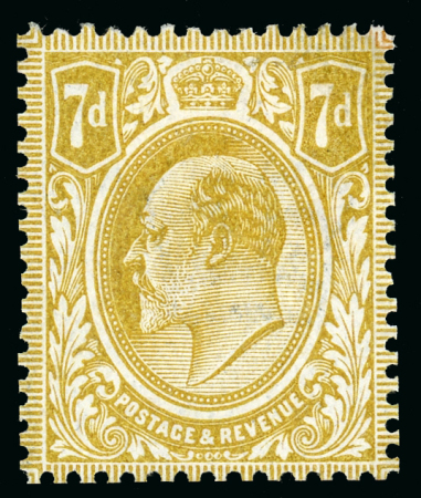 Stamp of Great Britain » King Edward VII 1910 (24th Feb) 7d. olive, perforated colour trial