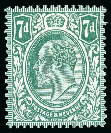 Stamp of Great Britain » King Edward VII 1910 (24th Feb) 7d. green, perforated colour trial