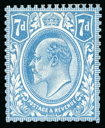 Stamp of Great Britain » King Edward VII 1910 (24th Feb) 7d. pale blue, perforated colour trial