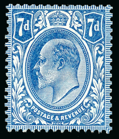Stamp of Great Britain » King Edward VII 1910 (24th Feb) 7d. deep blue, perforated colour trial