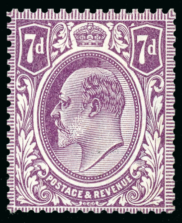 Stamp of Great Britain » King Edward VII 1910 (24th Feb) 7d. purple, perforated colour trial
