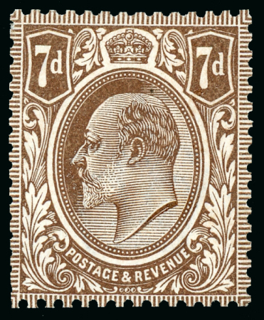 Stamp of Great Britain » King Edward VII 1910 (24th Feb) 7d. brown, perforated colour trial
