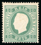 Stamp of Large Lots and Collections Portugal: 1870-84, Straight Label issue perf.12 1/2 and 13 1/2 collection in a stockbook