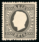 Stamp of Large Lots and Collections Portugal: 1870-84, Straight Label issue perf.12 1/2 and 13 1/2 collection in a stockbook