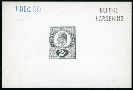 Stamp of Great Britain » King Edward VII 1909 2d. die proof in black on glazed card (60 x 90mm.)
