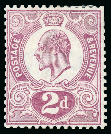 Stamp of Great Britain » King Edward VII 1909 2d. purple, perforated colour trial on white crown