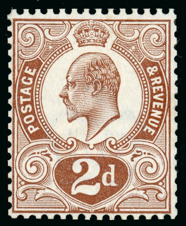 Stamp of Great Britain » King Edward VII 1909 2d. pale red-brown, perforated colour trial