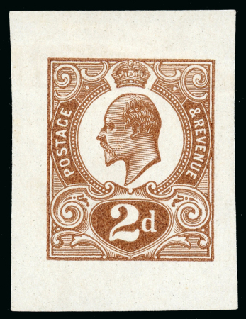 Stamp of Great Britain » King Edward VII 1909 2d. pale brown, imperforate colour trial on white