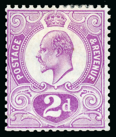 Stamp of Great Britain » King Edward VII 1909 2d. Tyrian plum, perforated colour trial (note