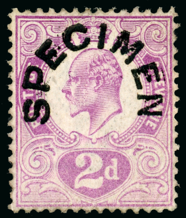 Stamp of Great Britain » King Edward VII 1910 (May) Prepared for use though not issued 2d. Tyrian plum, overprinted "SPECIMEN"