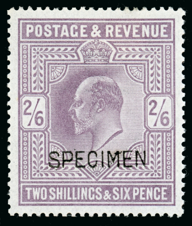 Stamp of Great Britain » King Edward VII » 1902-10 De La Rue Issues 1902 2s6d, 5s and 10s, each overprinted "SPECIMEN" (type 16)