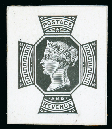 Stamp of Great Britain » 1855-1900 Surface Printed » 1887-1900 Jubilee Issue & 1891 £1 Green 1887-92 9d. stamp size die proof of the head plate
