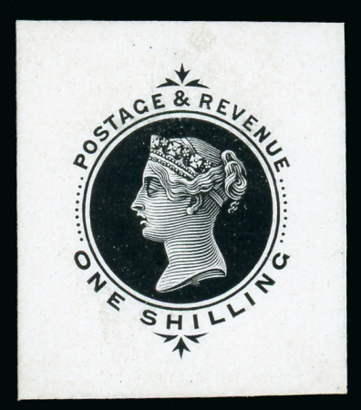 Stamp of Great Britain » 1855-1900 Surface Printed » 1887-1900 Jubilee Issue & 1891 £1 Green 1887-92 1/- stamp size die proof of the head plate