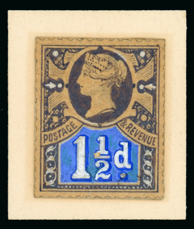 Stamp of Great Britain » 1855-1900 Surface Printed » 1887-1900 Jubilee Issue & 1891 £1 Green 1885 1 1/2d. "tablet" essay (RL 36) a beautifully executed