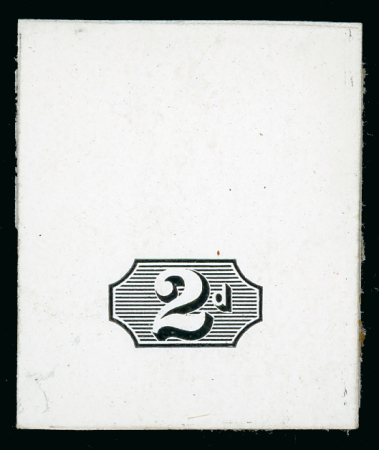 Stamp of Great Britain » 1855-1900 Surface Printed » 1887-1900 Jubilee Issue & 1891 £1 Green 1887-92 2d. stamp size die proof of the duty plate