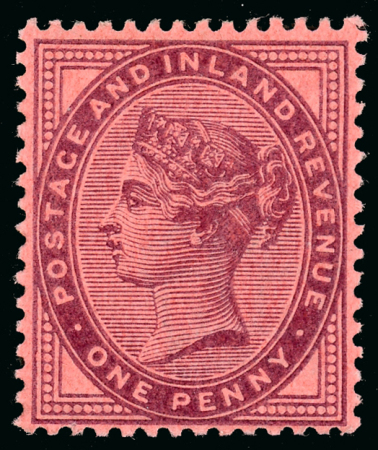 Stamp of Great Britain » 1855-1900 Surface Printed » 1880-81 Provisional Issue and 1881 1d Lilac 1881 1d. perforated colour trial in purple on pink