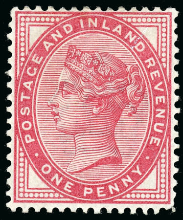 Stamp of Great Britain » 1855-1900 Surface Printed » 1880-81 Provisional Issue and 1881 1d Lilac 1881 1d. perforated colour trial in dull carmine on white paper