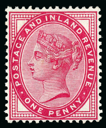 Stamp of Great Britain » 1855-1900 Surface Printed » 1880-81 Provisional Issue and 1881 1d Lilac 1881 1d. perforated colour trial in carmine on white