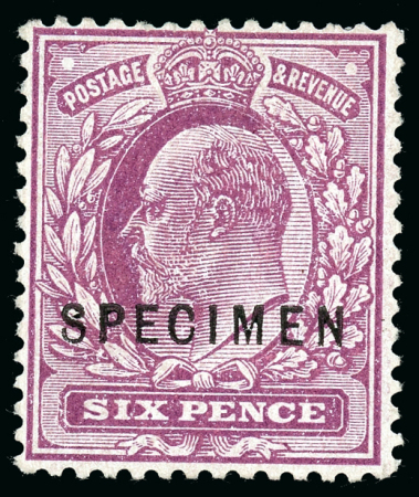 Stamp of Great Britain » King Edward VII » 1911-13 Somerset House Issues 1911 6d bright magenta on chalk surfaced paper, overprinted "SPECIMEN" (type 15)