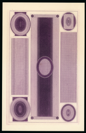 Stamp of Great Britain » Line Engraved Essays, Plate Proofs, Colour Trials and Reprints 1840 Background trial essay, a very fine example of the 1935 E.D Bacon reprint in purple