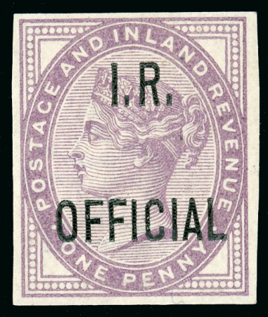 Stamp of Great Britain » Officials Inland Revenue: 1882 1d lilac I.R. Official, variety imperforate