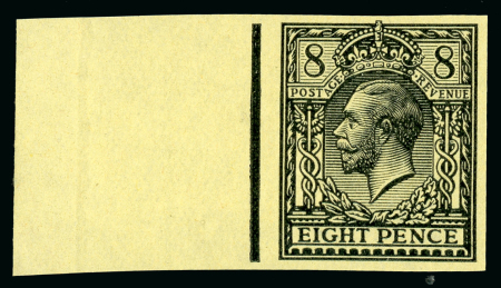 Stamp of Great Britain » King George V » 1912-24 Profile Head Issues 1913 8d. black on yellow, marginal imperforate imprimatur