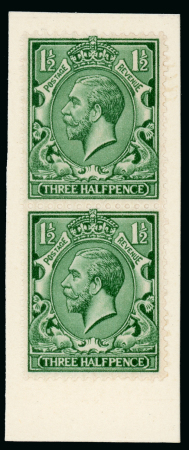 Stamp of Great Britain » King George V » 1924-36 Issues 1934 1 1/2d. "Photogravure" vertical pair of essays