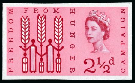 Stamp of Great Britain » Queen Elizabeth II 1963 Freedom from Hunger 2 1/2d and 1/3d imperforate imprimaturs, mint n.h.