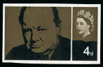 Stamp of Great Britain » Queen Elizabeth II 1963 Churchill 4d and 1s3d imperforate imprimaturs, mint n.h., reverse showing "NPM IMPRIMATUR" handstamps
