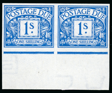 Stamp of Great Britain » Postage Dues 1915 1/- bright blue "Postage Due" horizontal pair