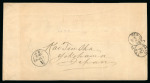 Stamp of Japan » 1875, Bird Design Stamps  1875, bird 15 sen violet syllabic 3 (ha), single on cover to U.S.