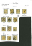 Stamp of Japan » 1872, Cherry Blossoms Native Paper 1873, 2 sen yellow, position 1 only, an extraordinary assembly of 13 singles