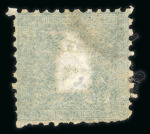 Stamp of Japan » 1872, Dragons sen unit, perforated 1872, 5 sen green-blue, trio of singles, one unused and two used