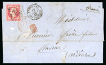 Stamp of Japan » Foreign Post Offices » French Post Office 1868, 80c carmine single on entire letter from Yokohama
