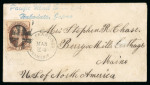 Stamp of Japan » Foreign Post Offices » U.S. Post Office Hakodate, 1872, 10c brown on loose ship letter before the U.S. post office was established