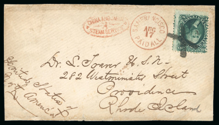 Stamp of Japan » Foreign Post Offices » U.S. Post Office Yokohama. 1868, 10c Dark Green , exceptionally dark shade
