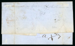 Stamp of Japan » Foreign Post Offices » U.S. Post Office Yokohama. 1871, 10c and 3c (6) on rare forwarded cover from Nagasaki to Yokohama, then to London