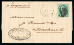 Stamp of Japan » Foreign Post Offices » U.S. Post Office Nagasaki, 1873, 3c green on rare interconsular cover from Nagasaki to Yokohama