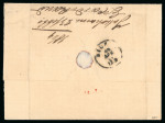 Stamp of Japan » Foreign Post Offices » French Post Office 1869, "Empire Dentelé" 40c orange and "Napoleon Laurée" 80c on cover