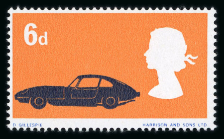 Stamp of Great Britain » Queen Elizabeth II 1966 British Technology 6d motor cards with red omitted (Minis), mint n.h.