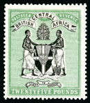 Stamp of Nyasaland » British Central Africa 1896 £25 black and green, a beautifully fresh mint