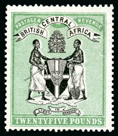 Stamp of Nyasaland » British Central Africa 1896 £25 black and green, a beautifully fresh mint